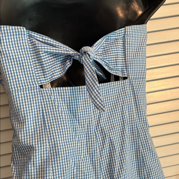 Lilly Pulitzer Strapless Blue Gingham Dress - Picture 6 of 9